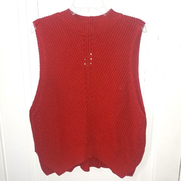 EXPRESS: Rust Orange Sleeveless Knit Sweater Top - Women's Size Large NWT - Picture 1 of 8